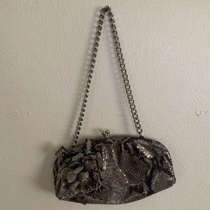 Isabella Fiore SILVER snakeskin purse